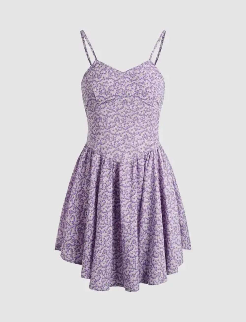 Cider Purple Floral Print Spaghetti Strap Mini Dress Size XL